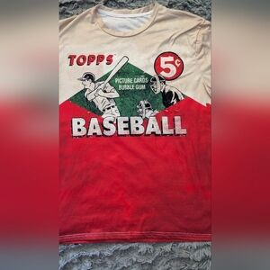 Topps Baseball Nostalgia Shirt -  Mens XL RARE T SHIRT  Polyester Bubble Gum